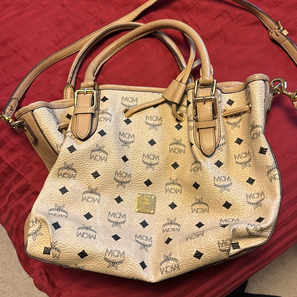 Authentic MCM drawstring shoulder bag